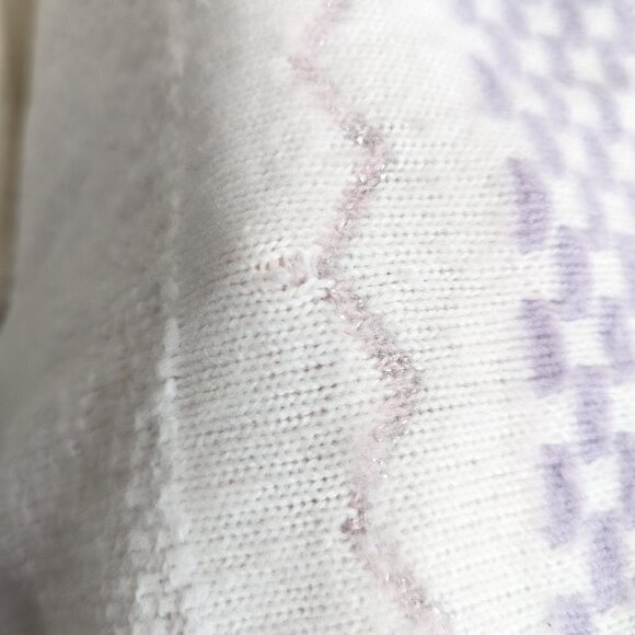 Vintage metallic knit scallop trim neckline sweater - Picture 4 of 6